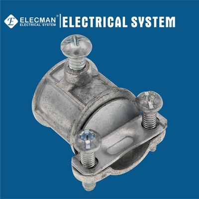 Zinc Die Cast Combination EMT to Flex Couplings Two Screw Squeeze Type